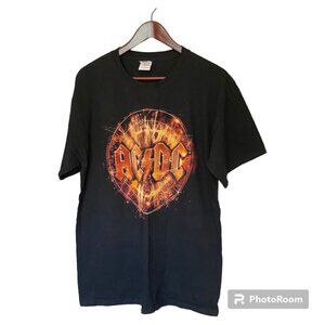 AC/DC Black Tour T-Shirt Men’s Large 2014 Band Tee Gildan Rock Music